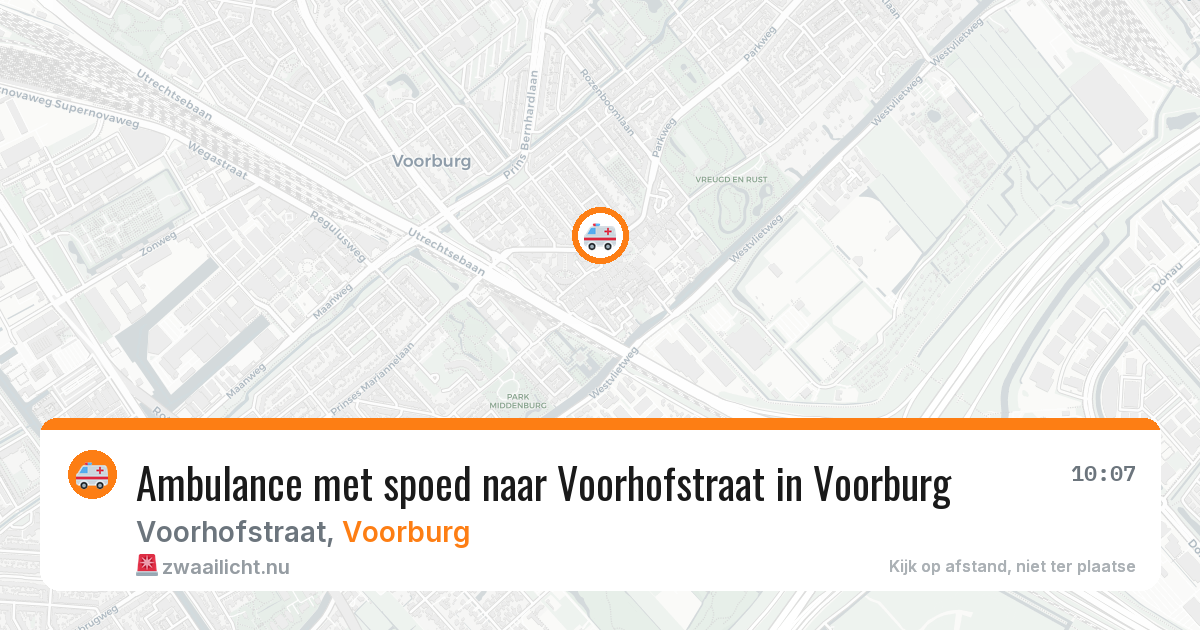 Ambulance met spoed naar Voorhofstraat in Voorburg — 25 jul 2026
