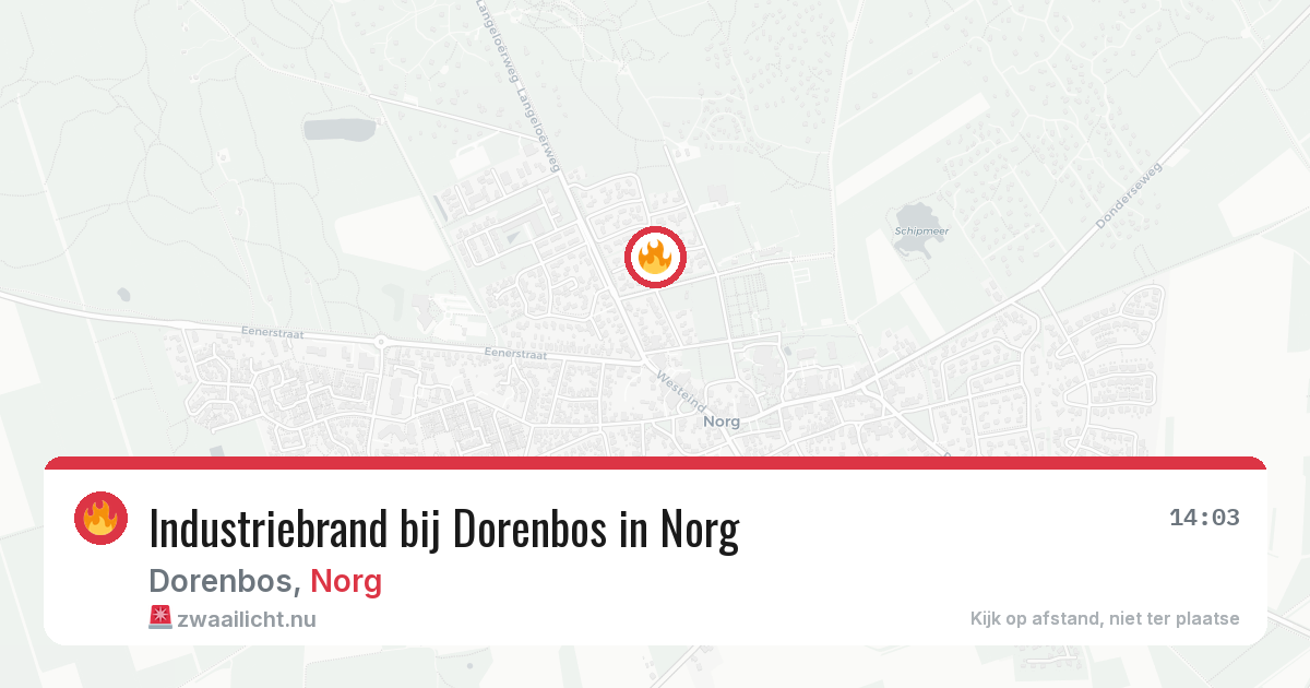 Industriebrand bij Dorenbos in Norg — 7 jun 2026