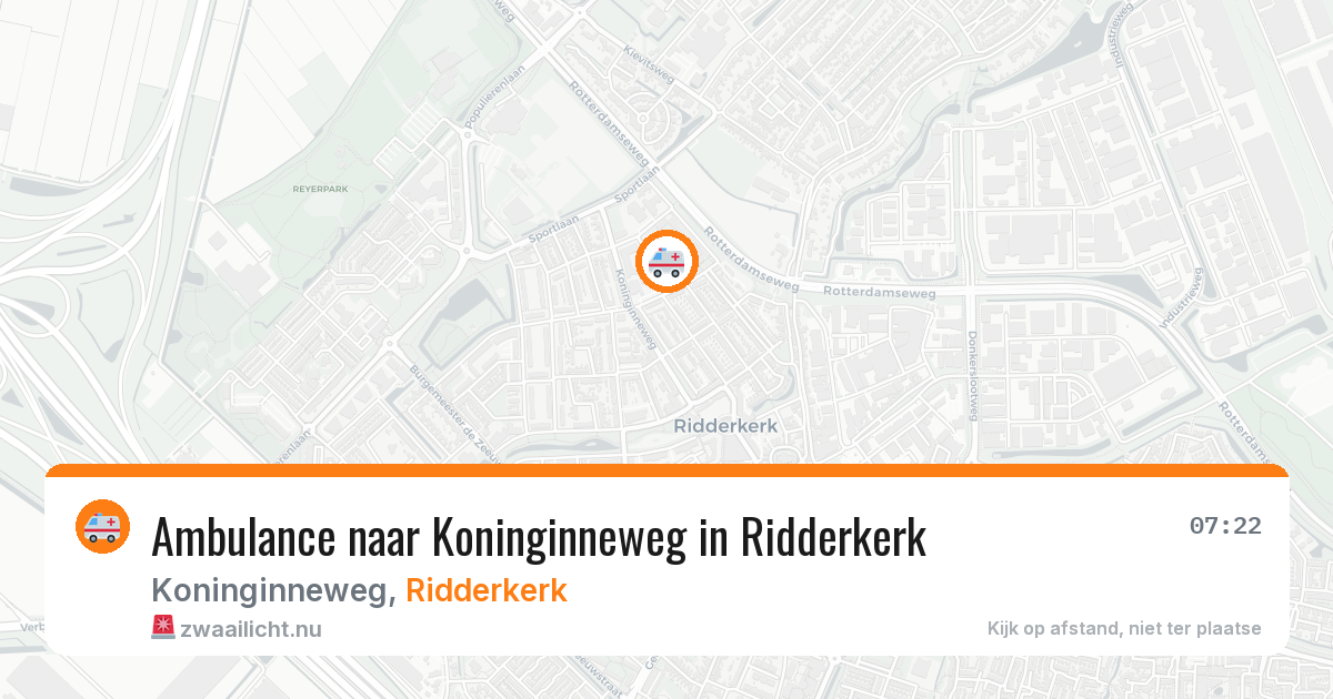 Ambulance naar Koninginneweg in Ridderkerk — 26 mei 2026