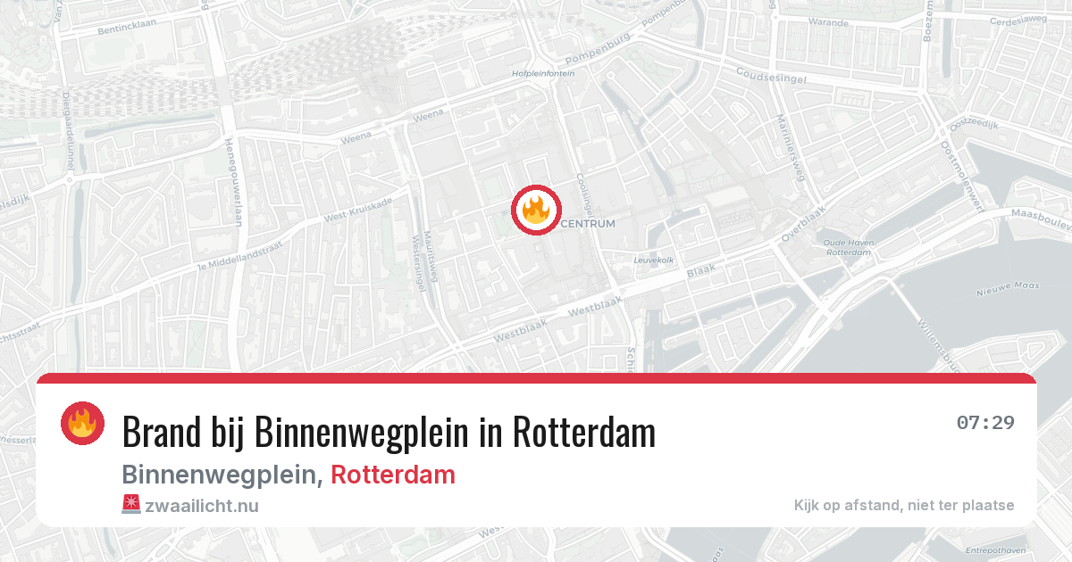 Brand bij Binnenwegplein in Rotterdam — 6 mei 2026