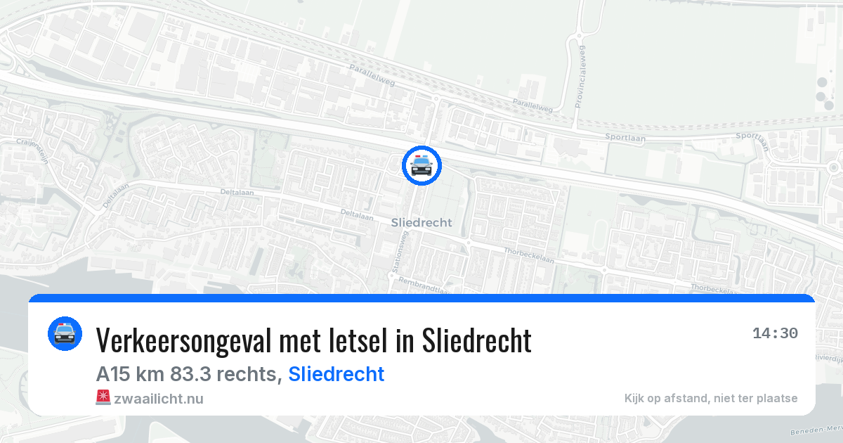 Verkeersongeval met letsel in Sliedrecht — 17 jul 2026