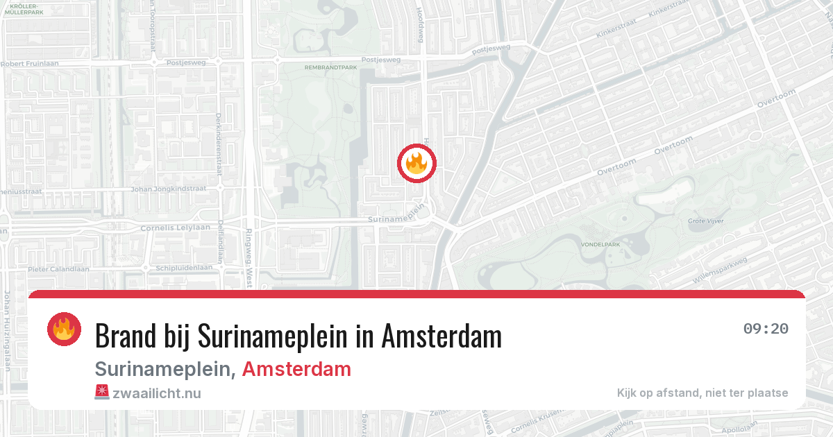 Brand bij Surinameplein in Amsterdam — 31 mrt 2026