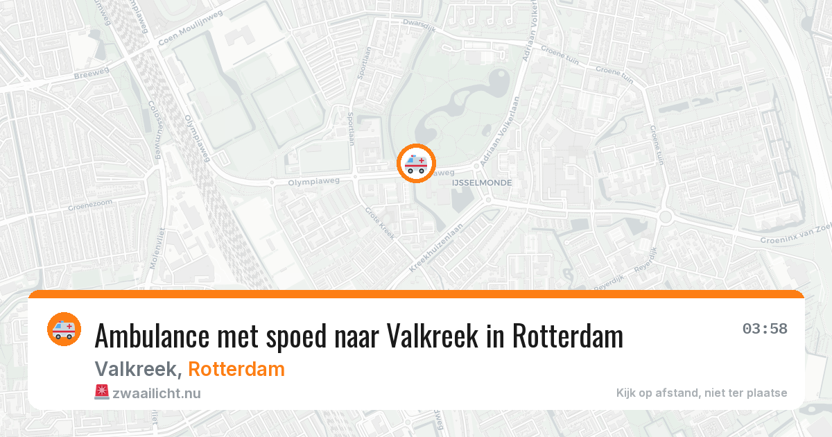 Ambulance met spoed naar Valkreek in Rotterdam — 22 mrt 2026
