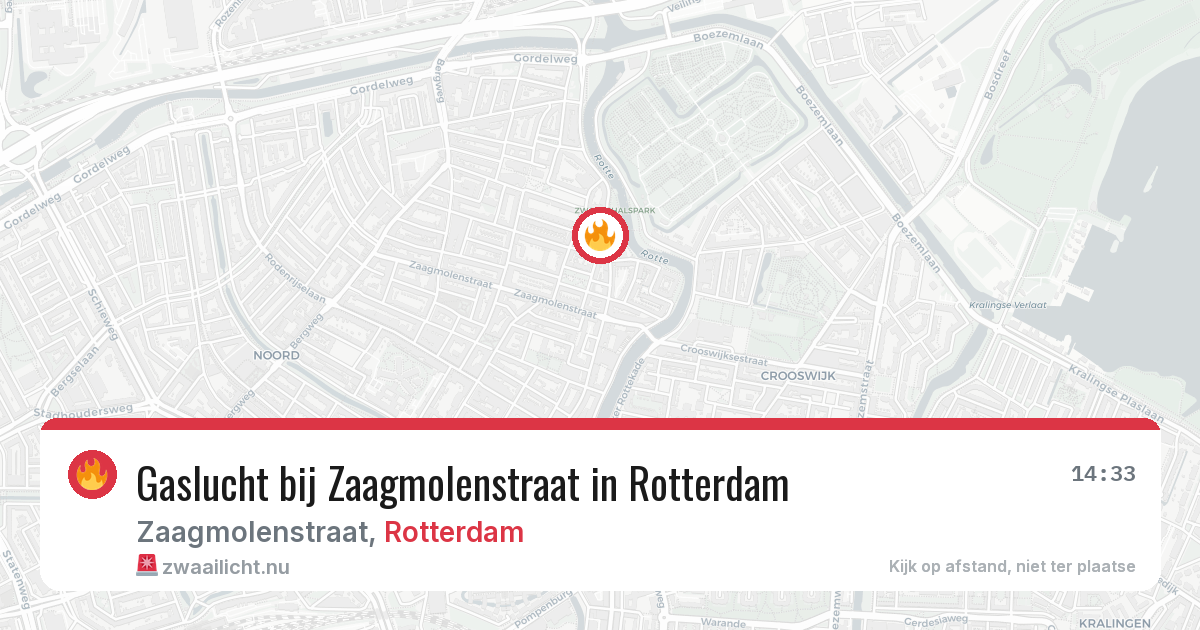 Gaslucht bij Zaagmolenstraat in Rotterdam — 16 mei 2026