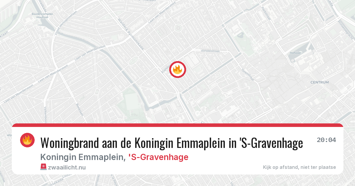 Woningbrand aan de Koningin Emmaplein in 'S-Gravenhage — 19 jul 2026