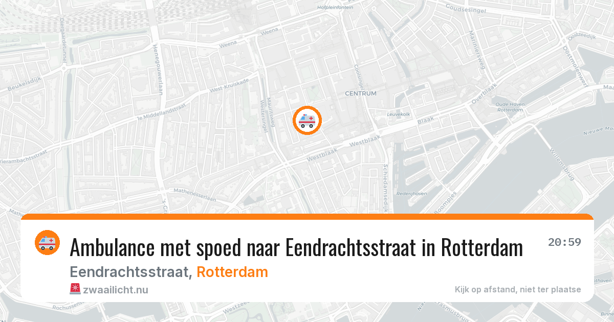 Ambulance met spoed naar Eendrachtsstraat in Rotterdam — 18 mrt 2026