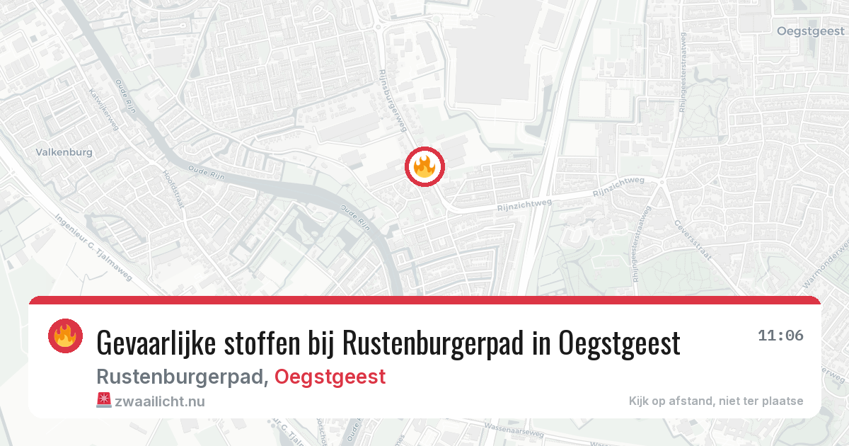 Gevaarlijke stoffen bij Rustenburgerpad in Oegstgeest — 2 mei 2026