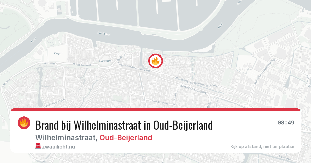 Brand bij Wilhelminastraat in Oud-Beijerland — 15 mei 2026