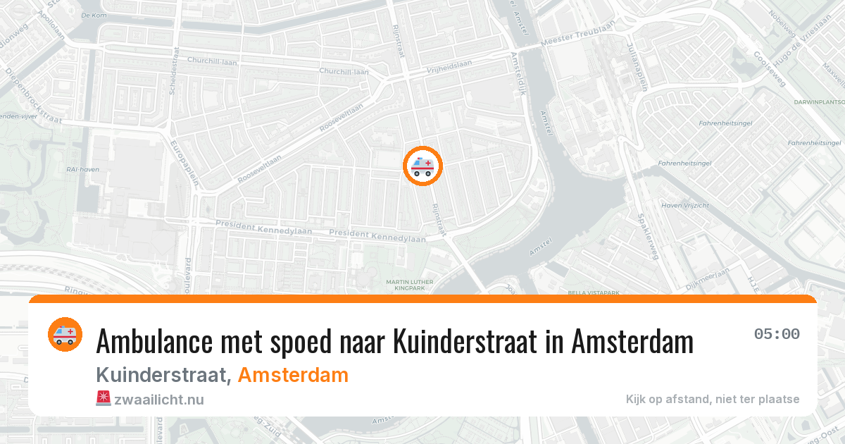 Ambulance met spoed naar Kuinderstraat in Amsterdam — 22 mrt 2026