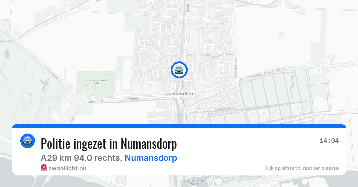 Politie ingezet in Numansdorp — 15 jul 2026 | 🚨 Zwaailicht.nu