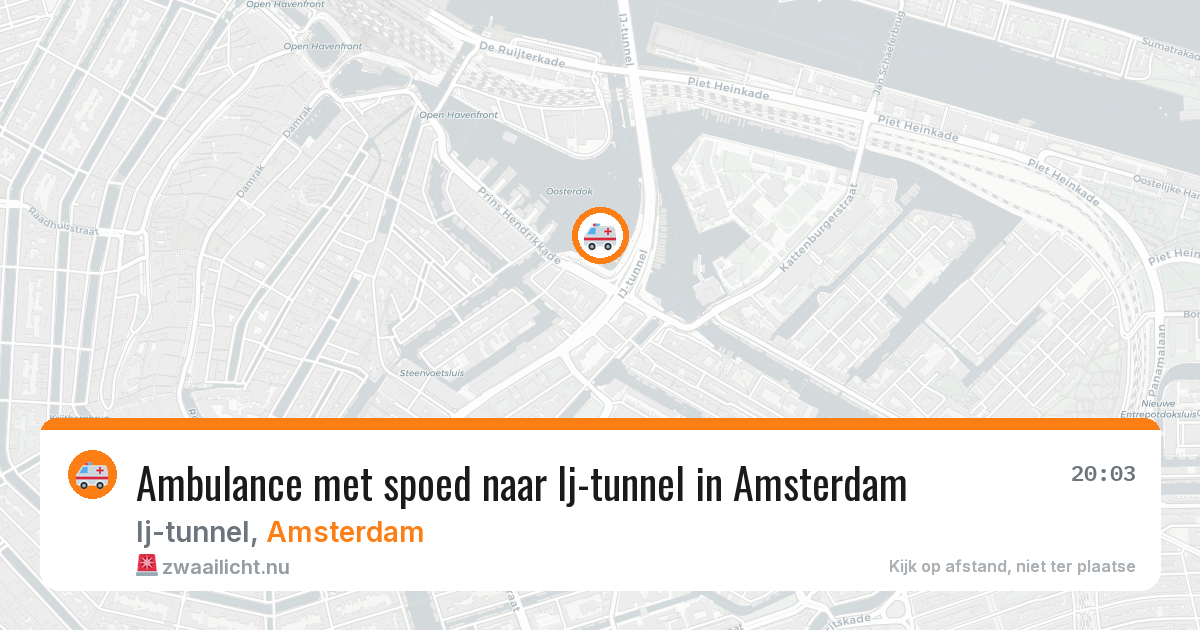 Ambulance met spoed naar Ij-tunnel in Amsterdam — 22 mei 2026