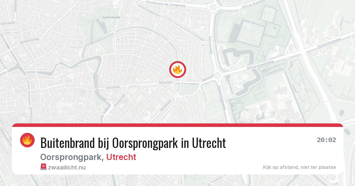 Buitenbrand bij Oorsprongpark in Utrecht — 18 jul 2026