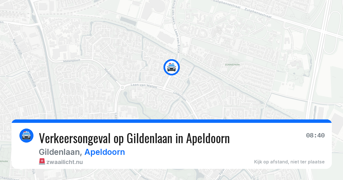 Verkeersongeval op Gildenlaan in Apeldoorn — 1 apr 2026