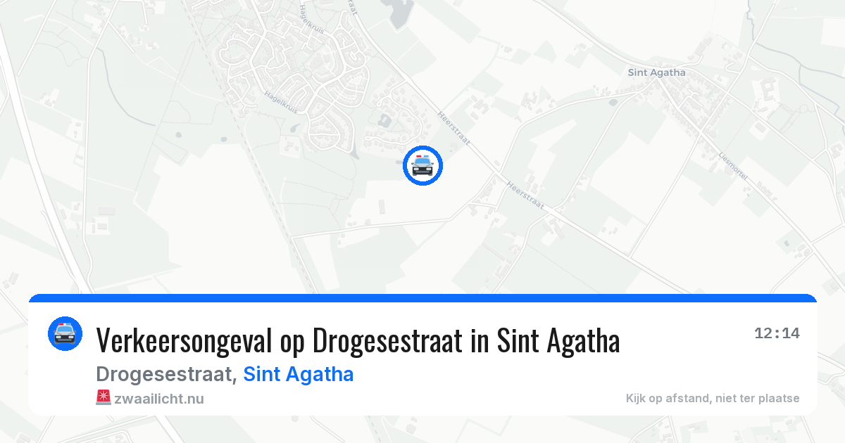 Verkeersongeval op Drogesestraat in Sint Agatha — 29 mrt 2026