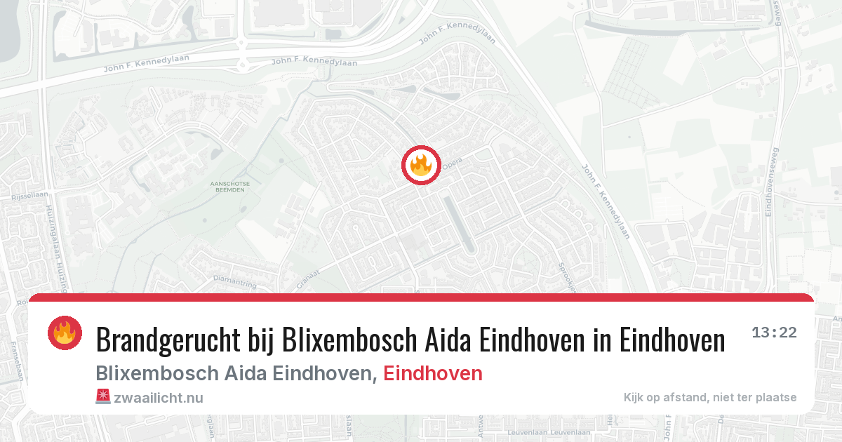 Brandgerucht bij Blixembosch Aida Eindhoven in Eindhoven — 29 mrt 2026