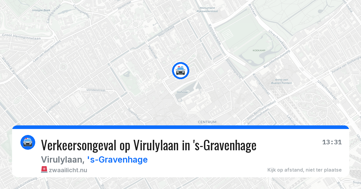 Verkeersongeval op Virulylaan in 's-Gravenhage — 28 mei 2026