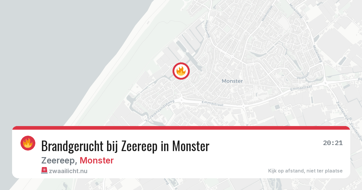 Brandgerucht bij Zeereep in Monster — 16 jul 2026