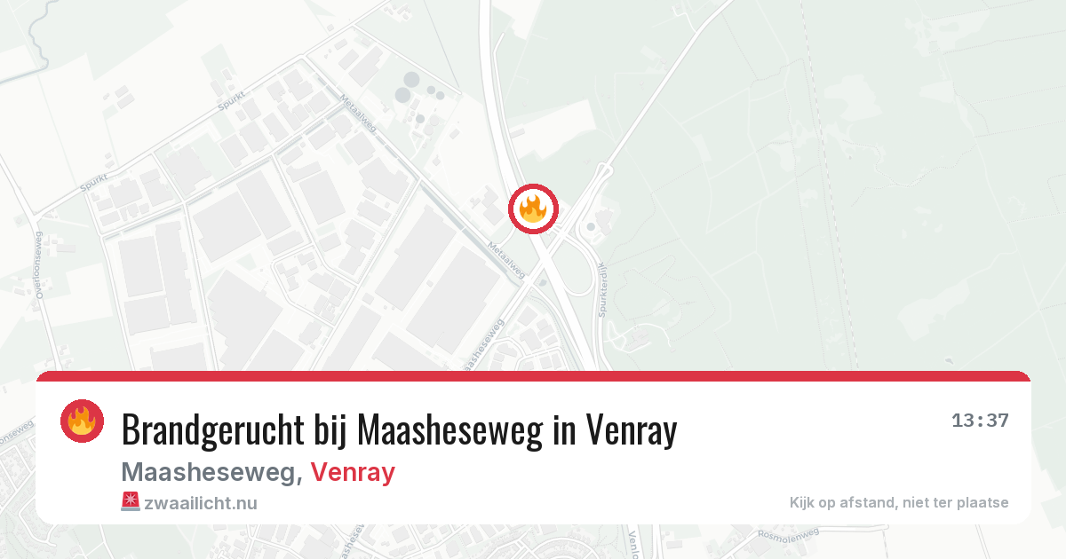 Brandgerucht bij Maasheseweg in Venray — 14 jul 2026