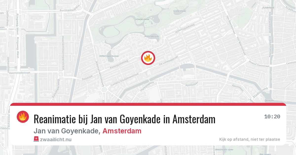 Reanimatie bij Jan van Goyenkade in Amsterdam — 19 mrt 2026