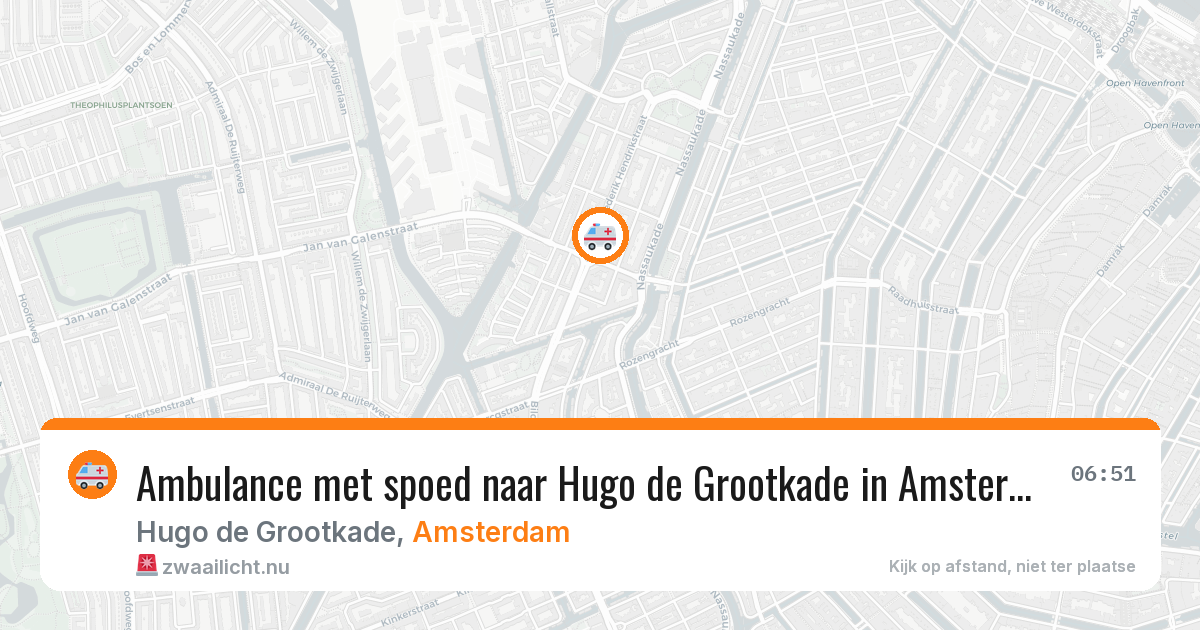 Ambulance met spoed naar Hugo de Grootkade in Amsterdam — 23 mrt 2026
