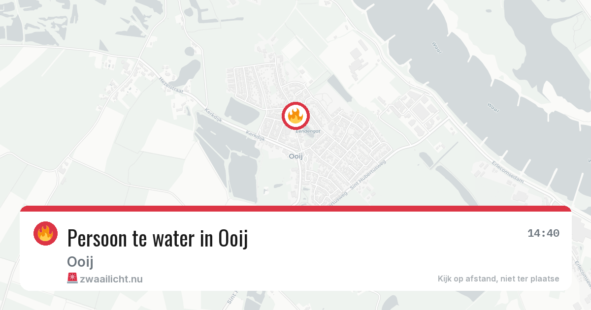 Persoon te water in Ooij — 30 mei 2026