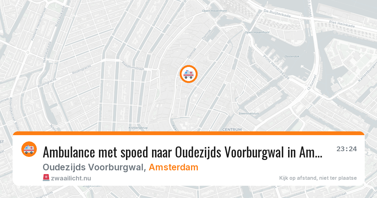 Ambulance met spoed naar Oudezijds Voorburgwal in Amsterdam — 26 mei 2026