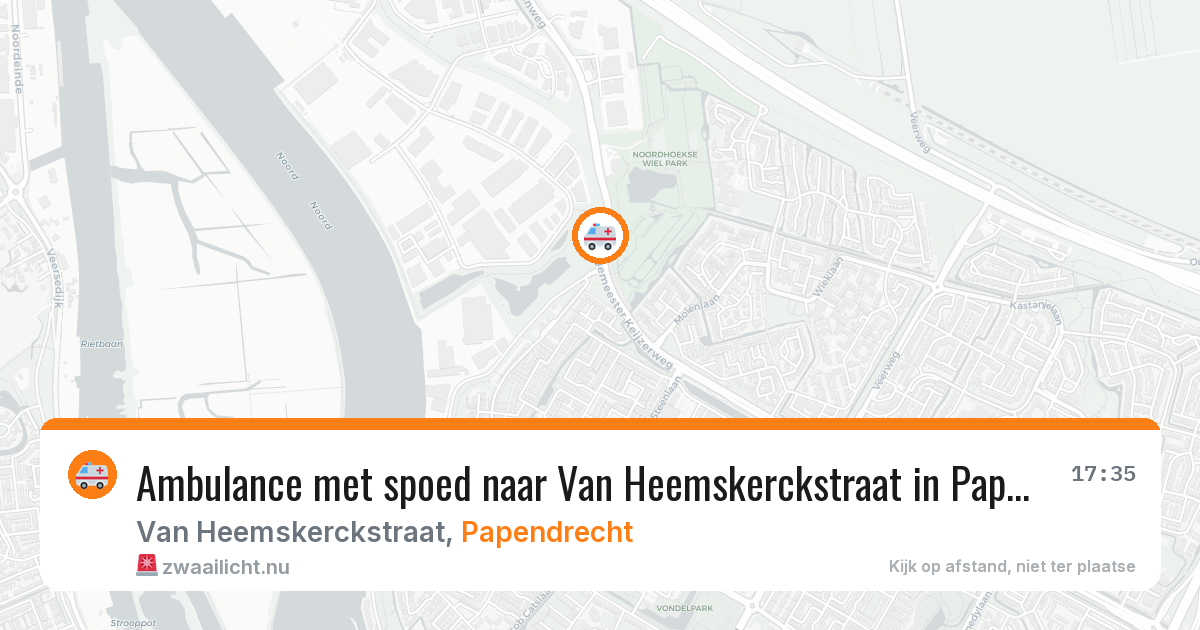 Ambulance met spoed naar Van Heemskerckstraat in Papendrecht — 17 mrt 2026