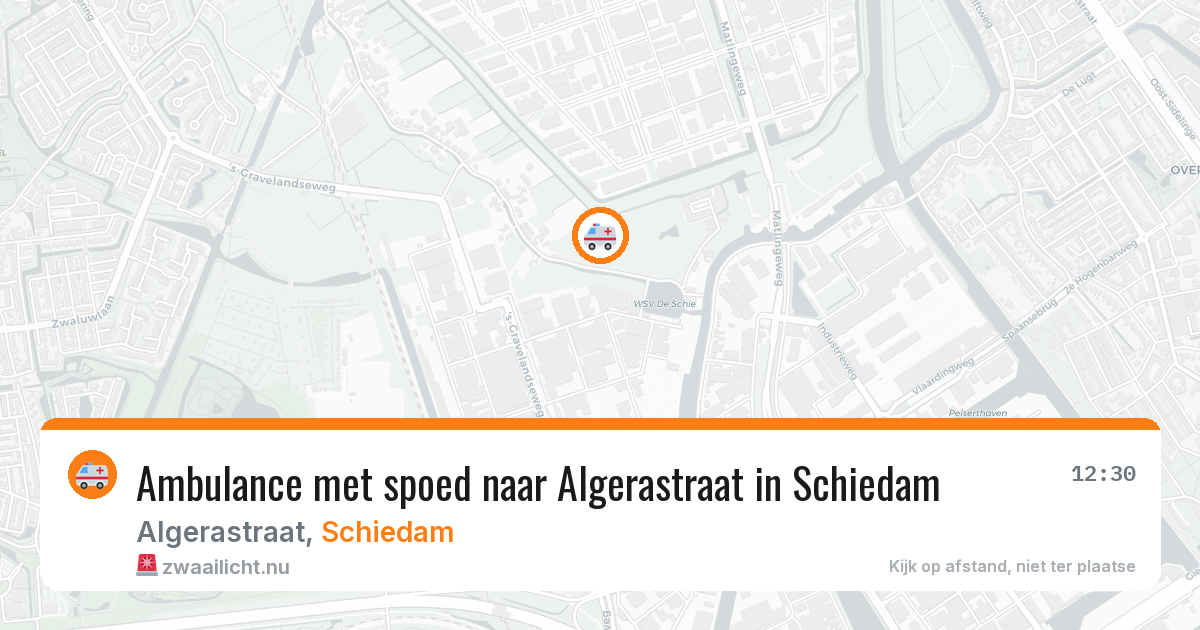 Ambulance met spoed naar Algerastraat in Schiedam — 26 jul 2026