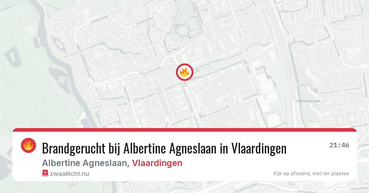 Brandgerucht bij Albertine Agneslaan in Vlaardingen — 26 jul 2026