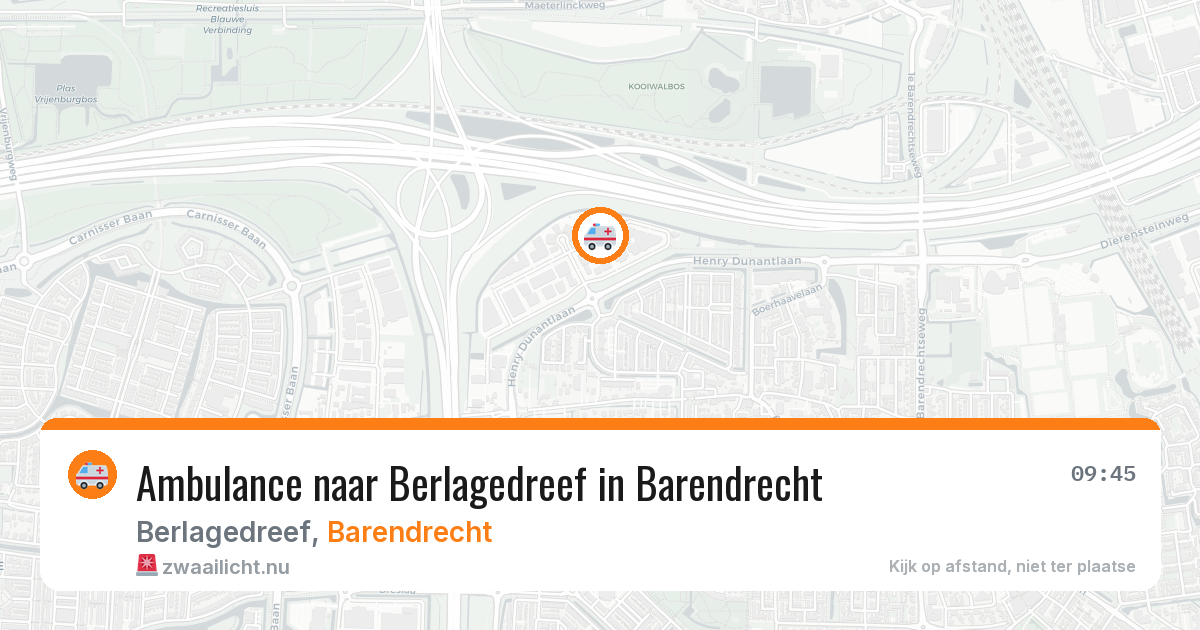Ambulance naar Berlagedreef in Barendrecht — 18 jul 2026