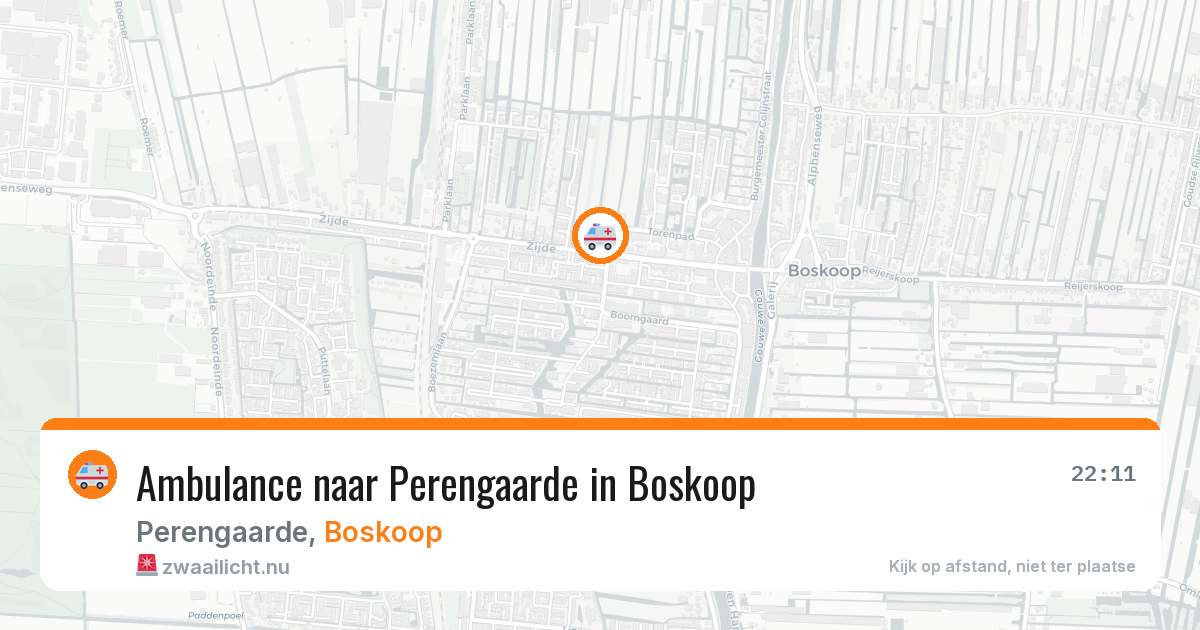 Ambulance naar Perengaarde in Boskoop — 20 jul 2026