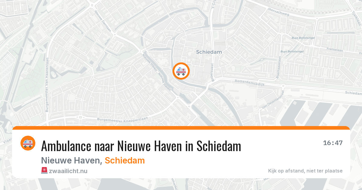 Ambulance naar Nieuwe Haven in Schiedam — 13 mei 2026
