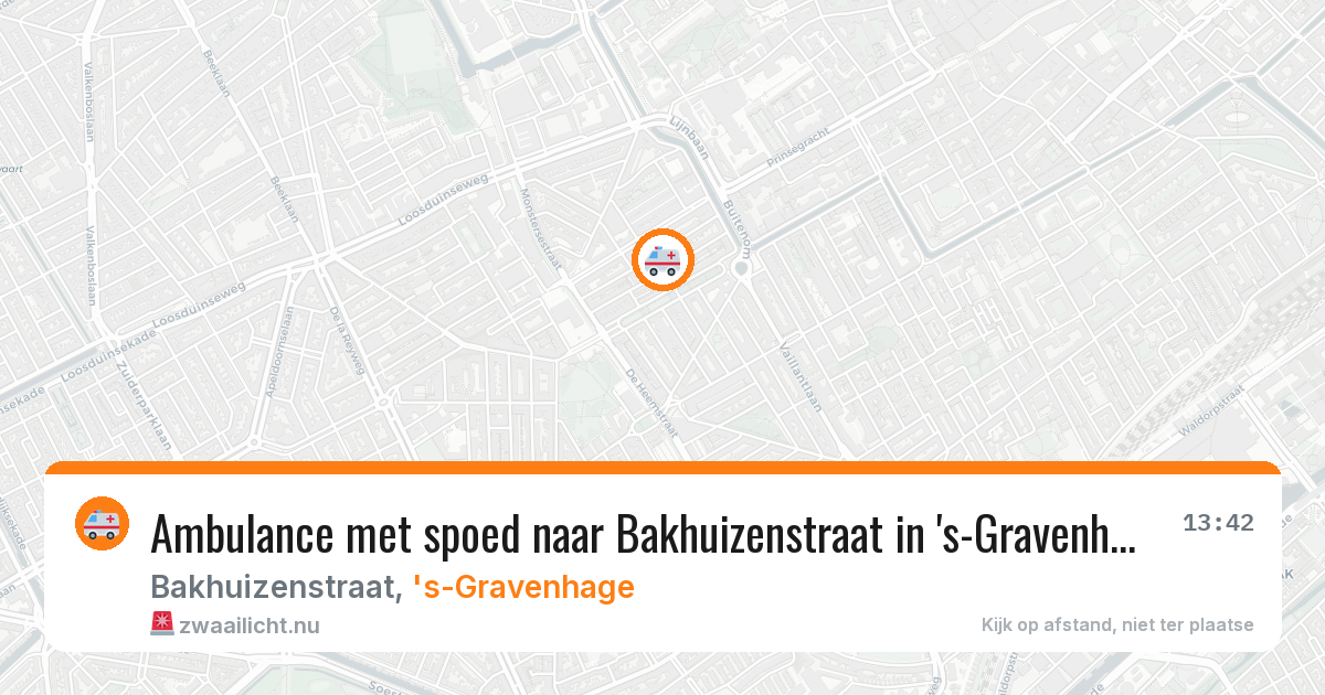 Ambulance met spoed naar Bakhuizenstraat in 's-Gravenhage — 14 jul 2026