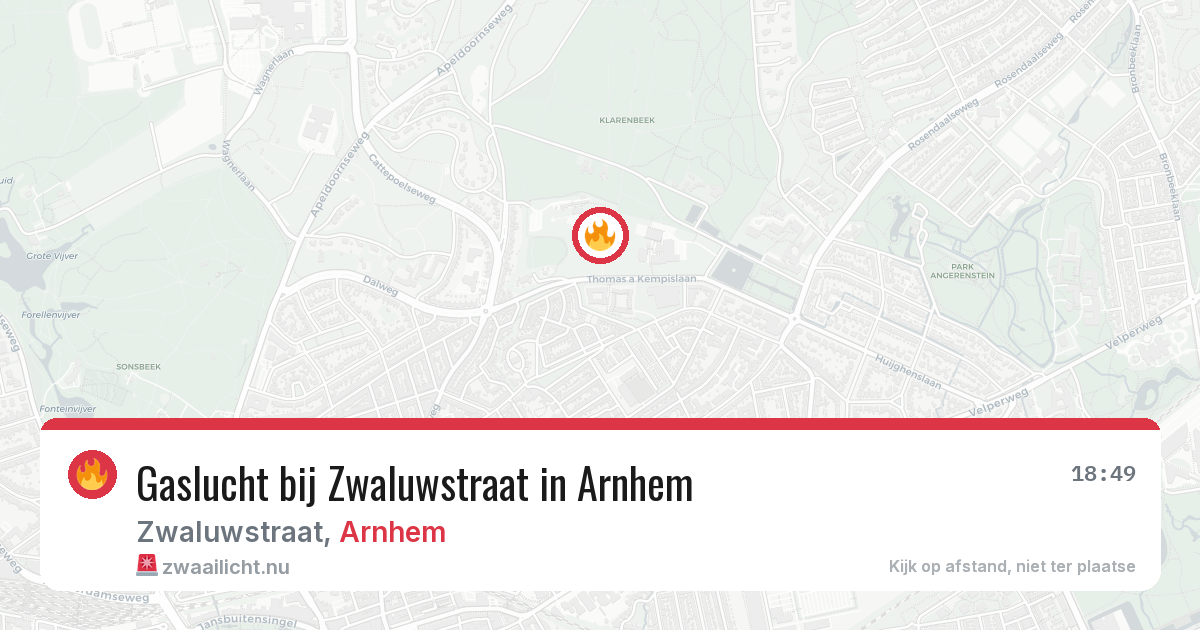 Gaslucht bij Zwaluwstraat in Arnhem — 8 apr 2026