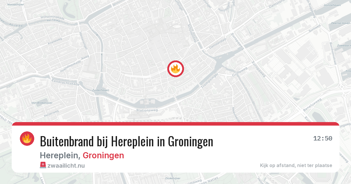 Buitenbrand bij Hereplein in Groningen — 8 apr 2026