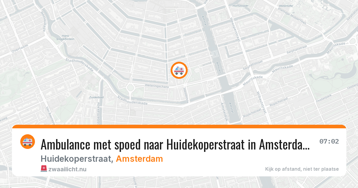 Ambulance met spoed naar Huidekoperstraat in Amsterdam — 24 mrt 2026