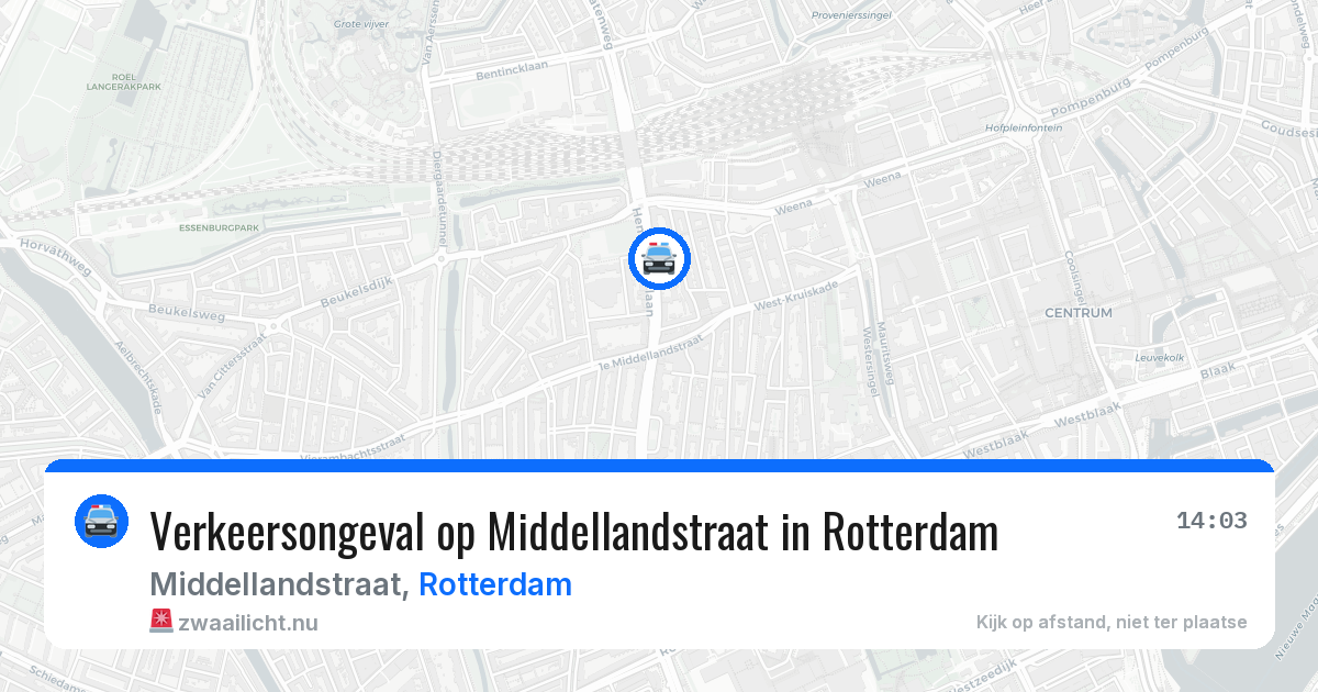 Verkeersongeval op Middellandstraat in Rotterdam — 17 mei 2026