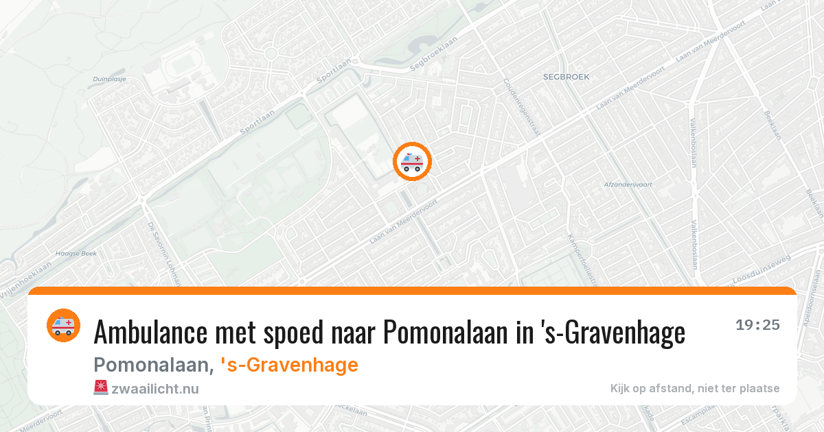 Ambulance met spoed naar Pomonalaan in 's-Gravenhage — 25 jul 2026