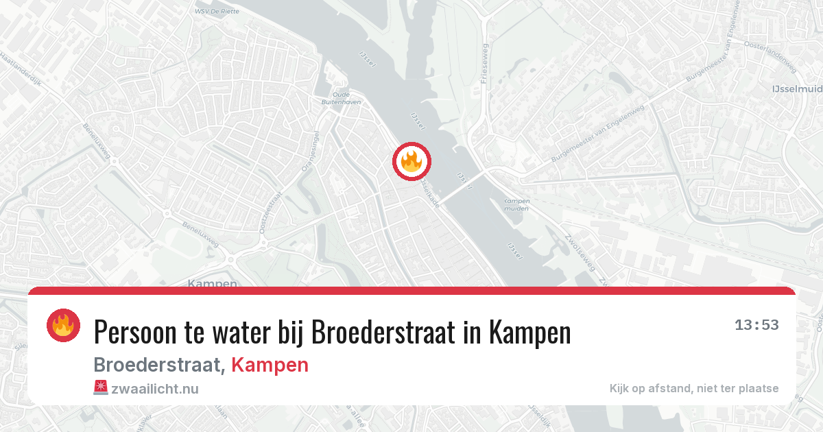 Persoon te water bij Broederstraat in Kampen — 22 mei 2026