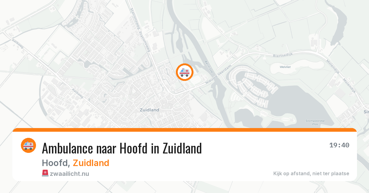 Ambulance naar Hoofd in Zuidland — 21 jul 2026