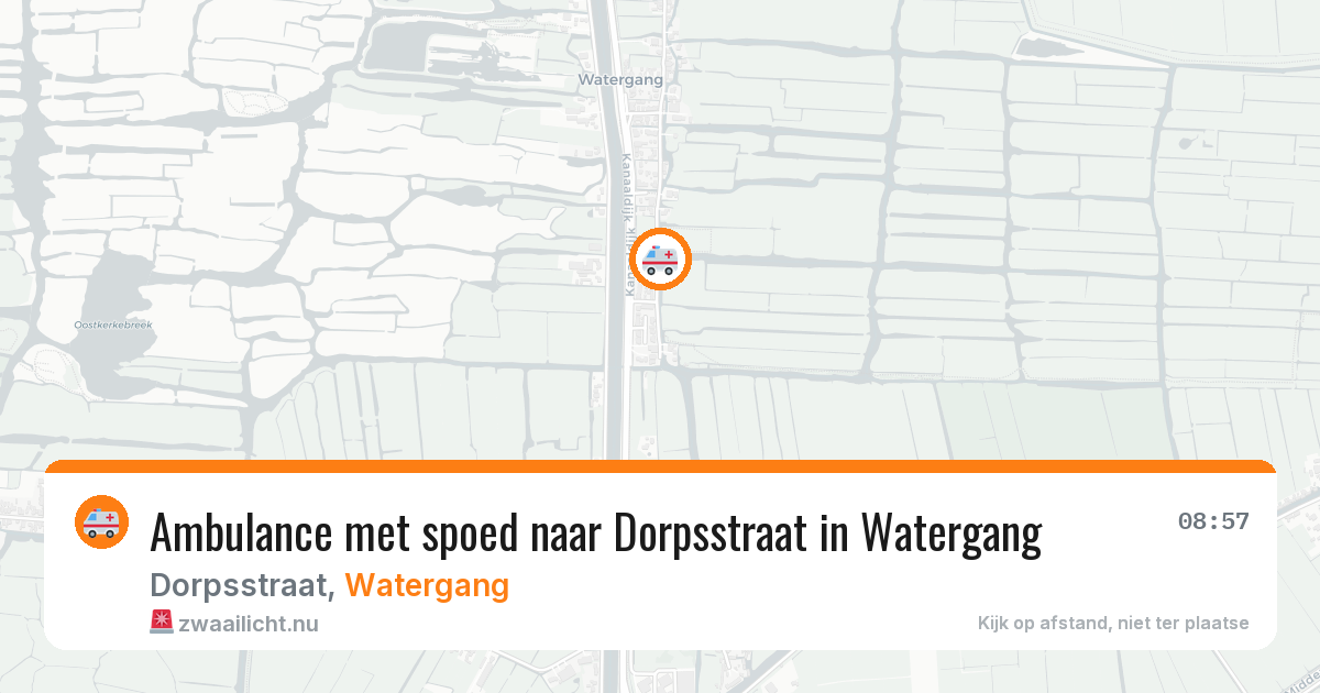 Ambulance met spoed naar Dorpsstraat in Watergang — 22 feb 2026