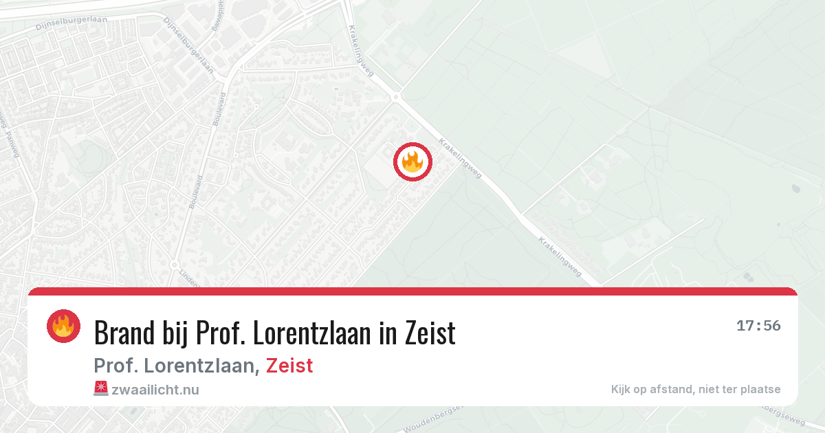 Brand bij Prof. Lorentzlaan in Zeist — 11 jul 2026