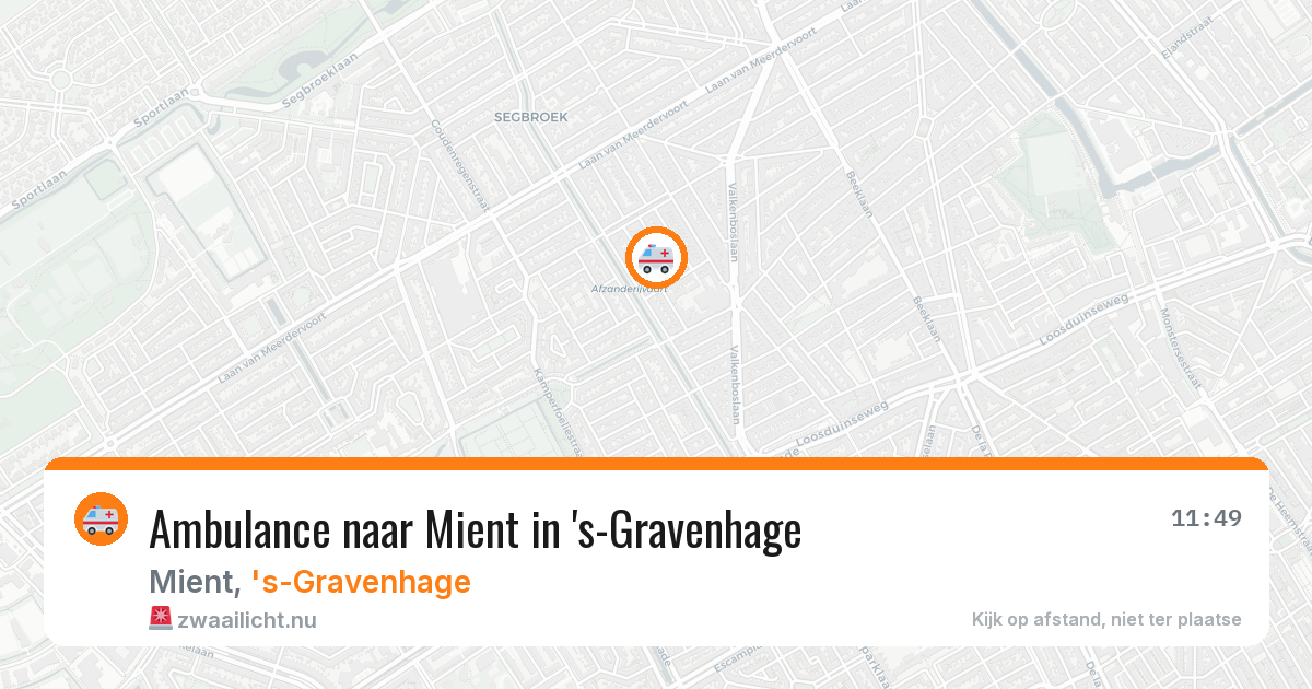 Ambulance naar Mient in 's-Gravenhage — 22 jul 2026