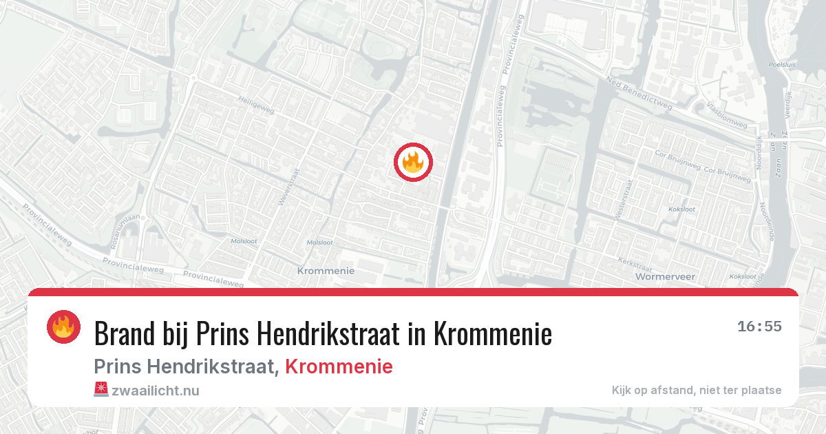 Brand bij Prins Hendrikstraat in Krommenie — 23 mrt 2026