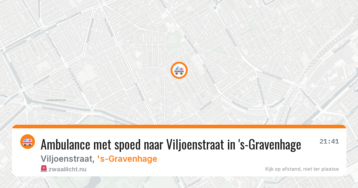 Ambulance met spoed naar Viljoenstraat in 's-Gravenhage — 19 jul 2026