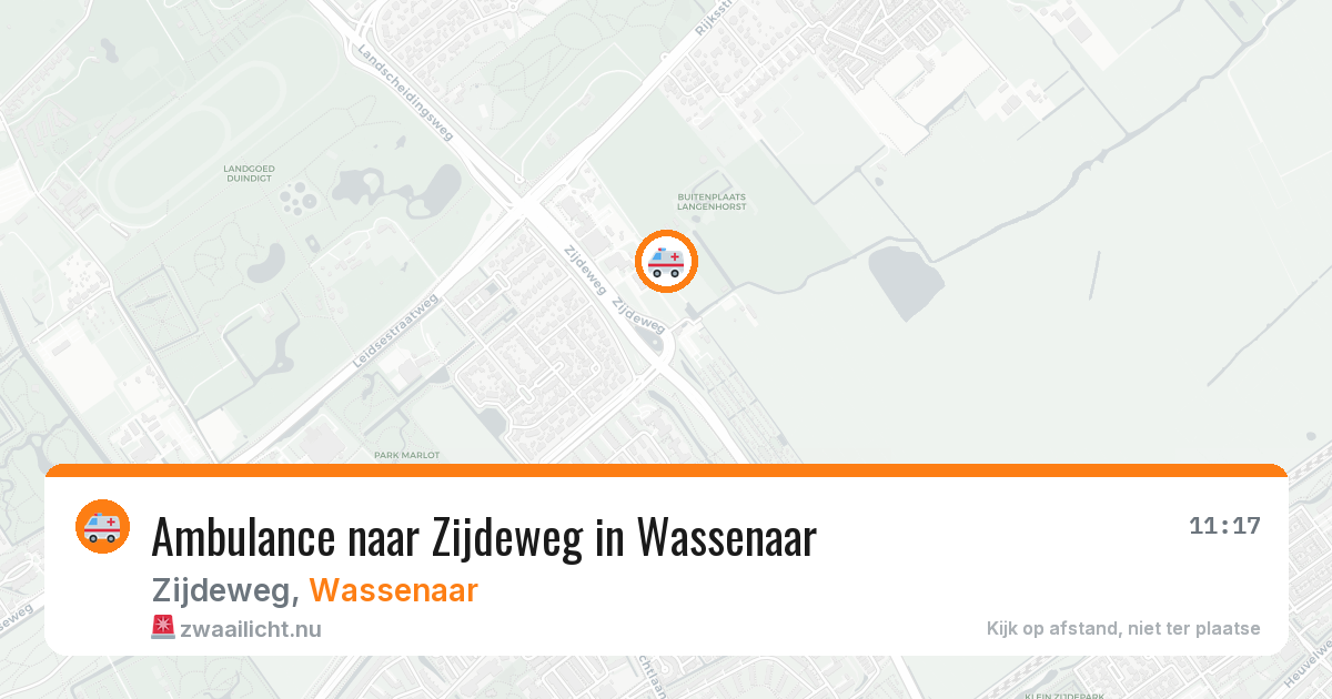 Ambulance naar Zijdeweg in Wassenaar — 9 jun 2026