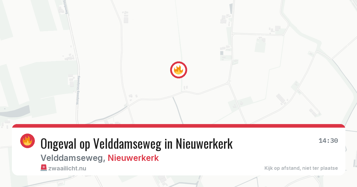 Ongeval op Velddamseweg in Nieuwerkerk — 15 apr 2026