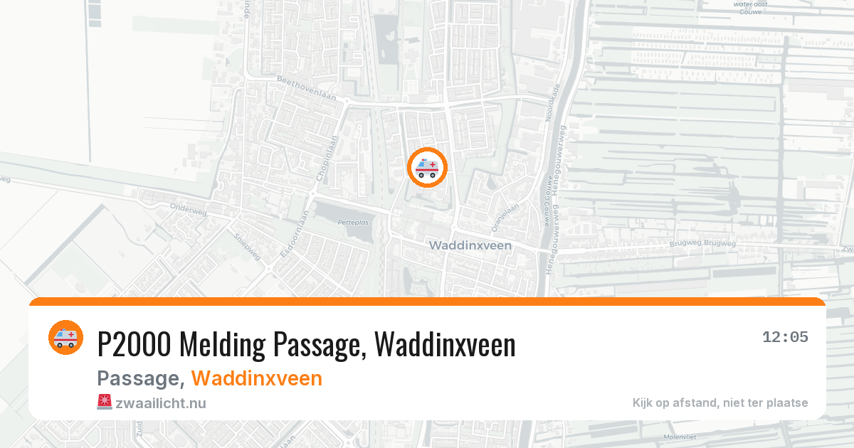 P2000 Melding Passage, Waddinxveen — 9 mrt 2026