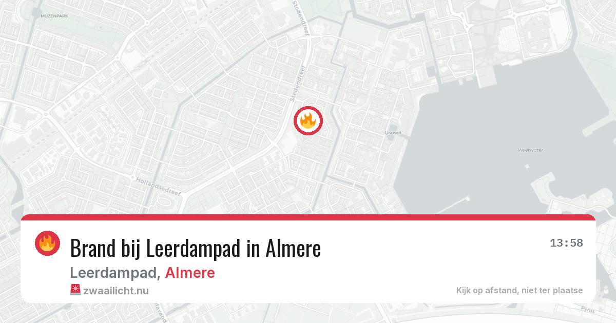 Brand bij Leerdampad in Almere — 29 apr 2026