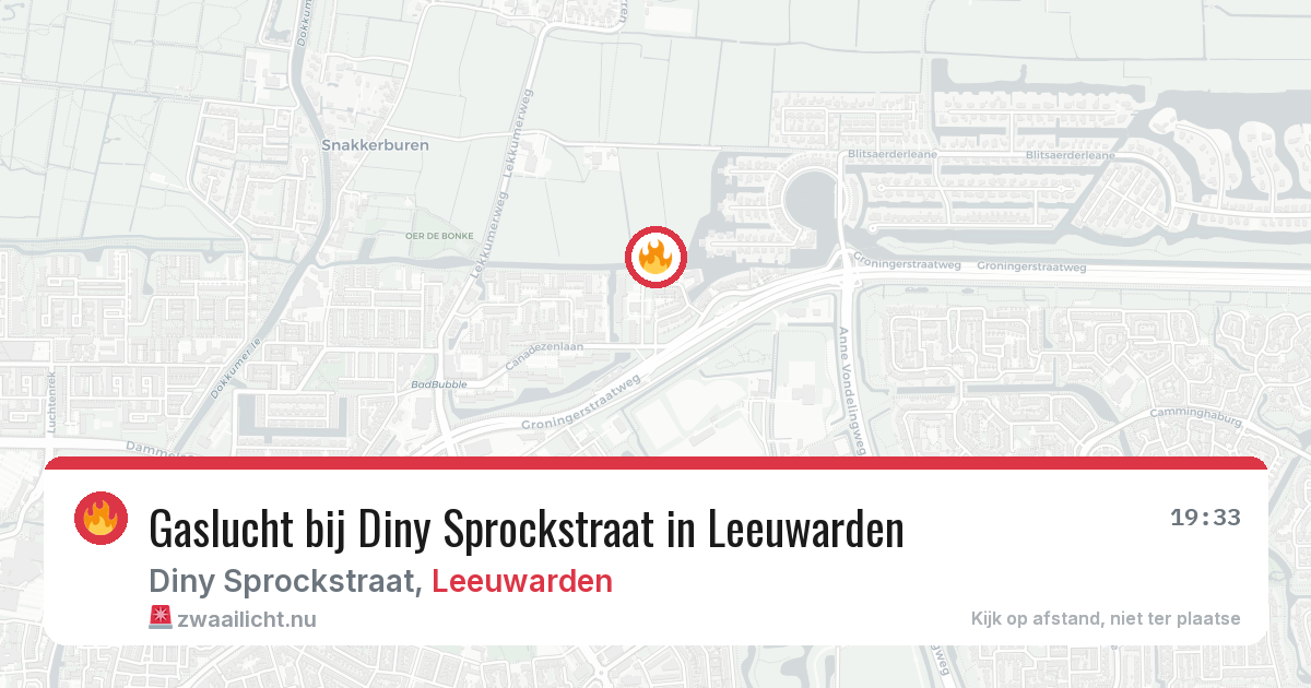 Gaslucht bij Diny Sprockstraat in Leeuwarden — 3 jun 2026